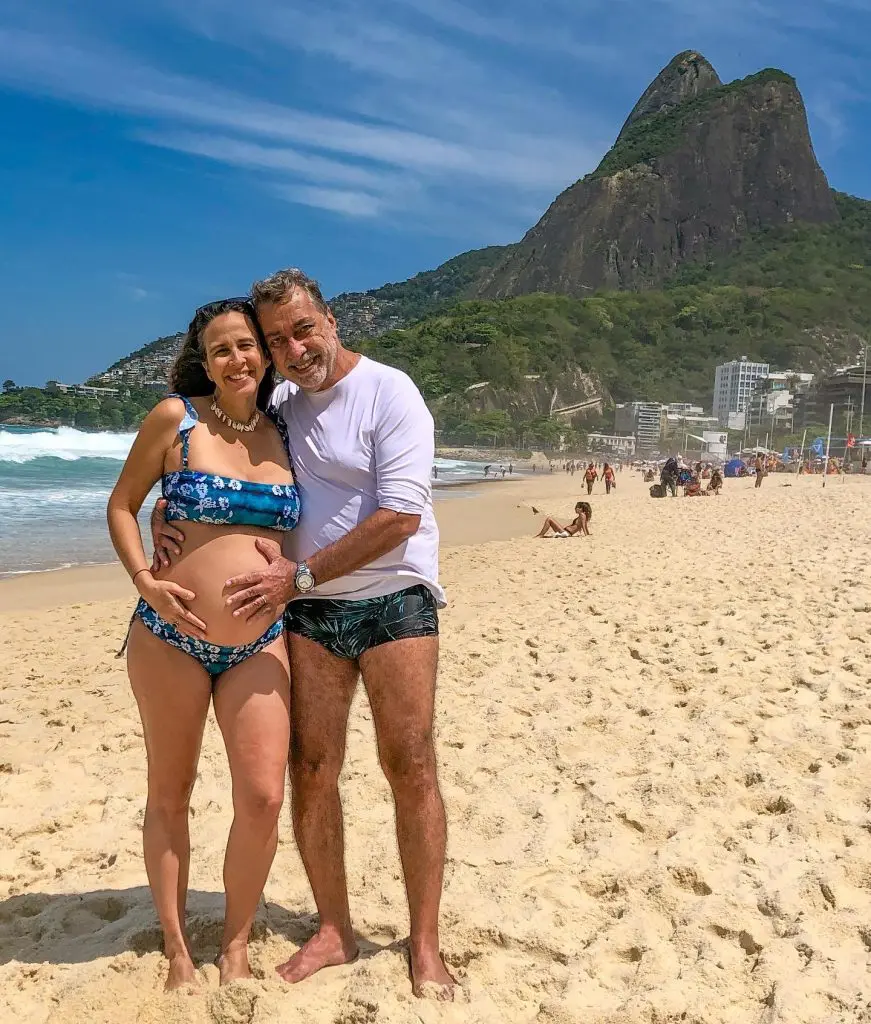 Papai e mamãe grávida no Leblon